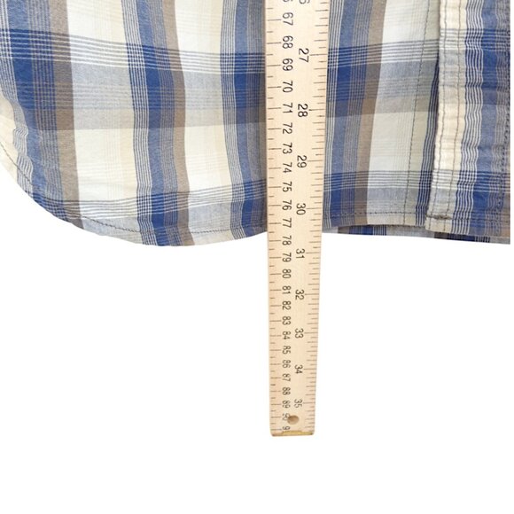 Carhartt Blue and Brown Plaid Relaxed Fit Button Down Short Sleeve Men"s Sizes L - Picture 7 of 7
